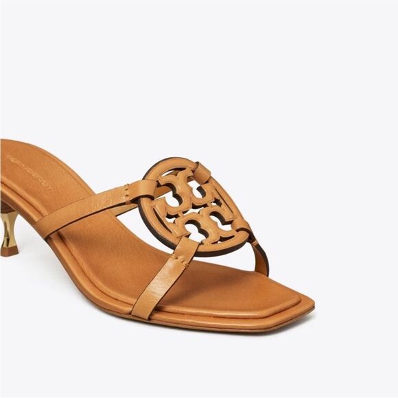 Tory Burch Miller Bombé Low Heel Sandals/Dust Bag Caramel Corn 8 - Picture 2 of 16